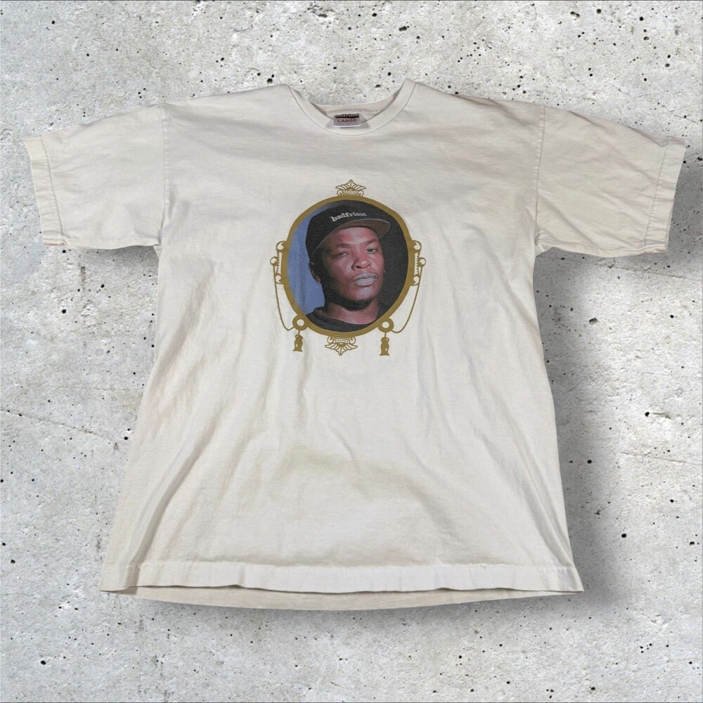 Badfriend Skatewear Mac Dre Rap Tee Shirt Vintage Style Cream Graphic Mens L